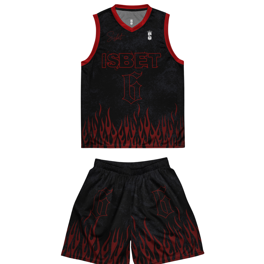conjunto - gris oscuro + rojo